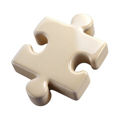 Obraz premium Beige 3d puzzle piece isolated on transparent background