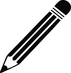 Classic Black Pencil Icon Simple, Elegant Design for Writing and Drawing
