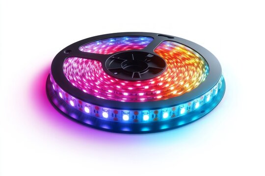 Multicolor led strip light emitting a range of vibrant colors, ideal for modern and customizable lighting solutions