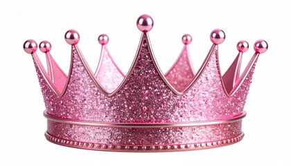 Elegant shimmering pink crown radiating royalty, ideal for fantasy concepts