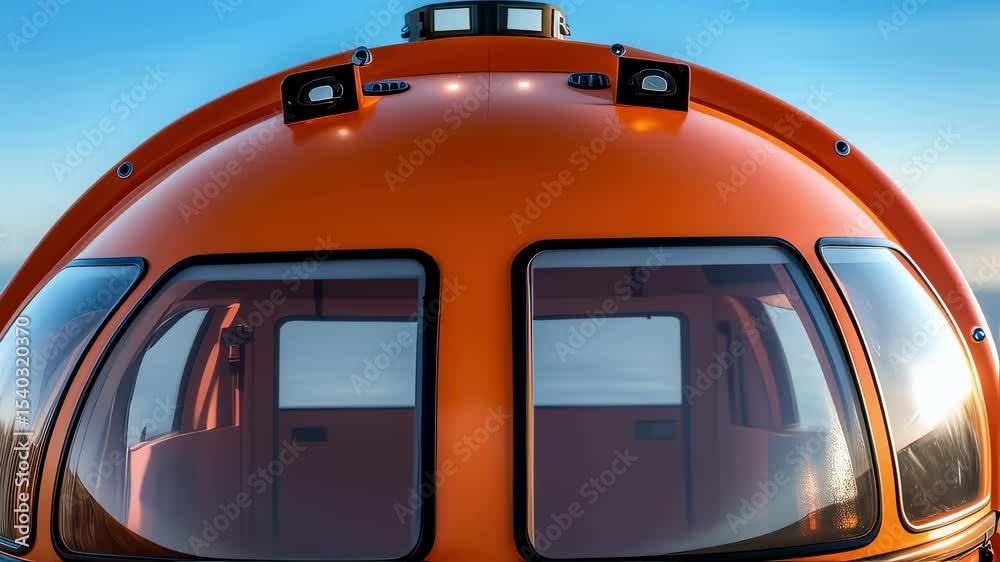 Aufkleber The pods exterior reflective surface is highlighted capturing the way it reflects sunlight and makes it visible from a distance to rescuers or aerial search teams.
