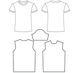 Basic half sleeve T shirt   vector illustration template design	
