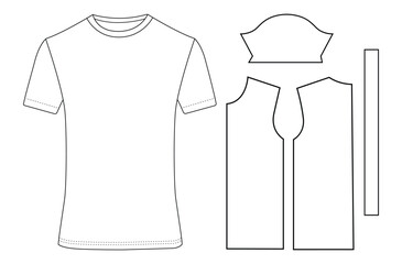 Basic half sleeve T shirt   vector illustration template design	
