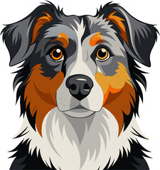 Australian Shepherd vector icon 