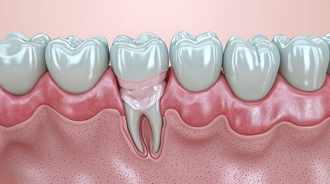 3D render of a tooth with a dental crown