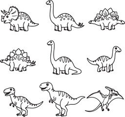 Adorable Dinosaur Illustrations Triceratops, Brachiosaurus, Stegosaurus, and More!