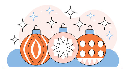 Three Festive Christmas Ornaments