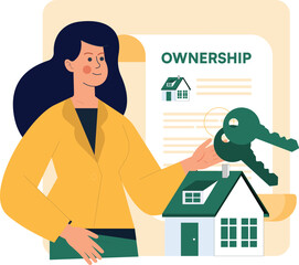 Woman working on Real Esate activities