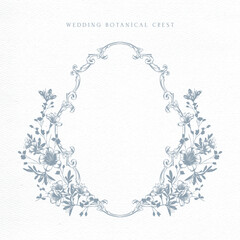 Vintage Wedding Botanical Crest