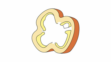 Cartoon Slice of Bell Pepper