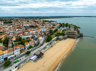Fouras from a drone, Fouras-les-Bains, Charente-Maritime, Nouvelle-Aquitaine, France, Europe