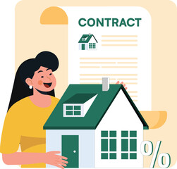 Woman working on Real Esate activities