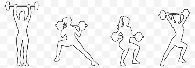 gym women silhouettes eps 10