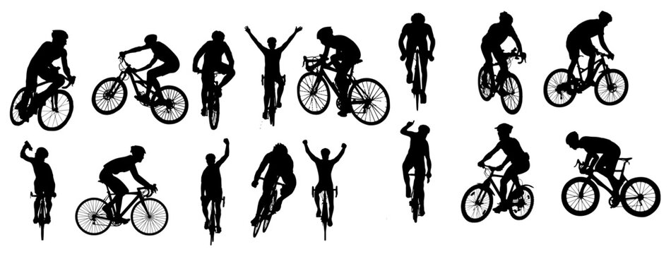 silhouette cyclist vector illustration - Powered by Adobe