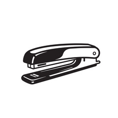 Sleek silhouette illustration of a stapler isolated on a white background suitable for office and stationery designs