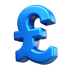 Obraz premium Glossy three dimensional blue pound sign isolated on a dark black background