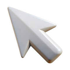 Glossy white 3d computer mouse cursor arrow isolated on a black background
