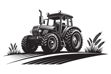 Tractor line art black color  (2).eps