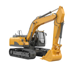 bulldozer excavator isolated on white