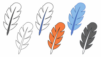 Colorful Cartoon Feathers Collection