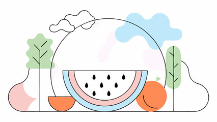 Summer Fruit Abstract Illustration