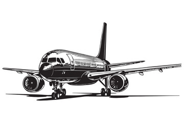 Airplane line art black color