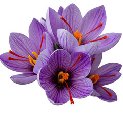 Saffron flower isolated on transparent background