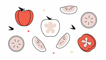 Abstract Fruit Pattern Apples and Citrus Slices