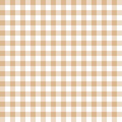 Warm beige gingham seamless pattern with classic check layout