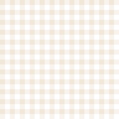 Cream gingham seamless pattern with repeating check grid