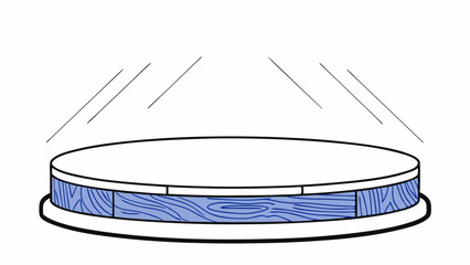 Circular Display Stand with Wooden Base