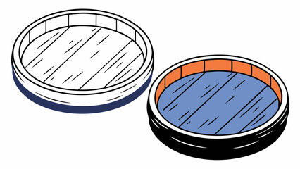 Empty and Full Wooden Tubs, Top View