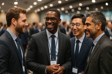 Diverse professionals networking event