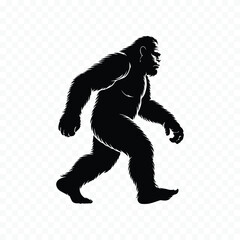 Fototapeta premium Bigfoot walking silhouette illustration