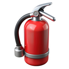 Realistic illustration of a red fire extinguisher against a black background for emergency situations