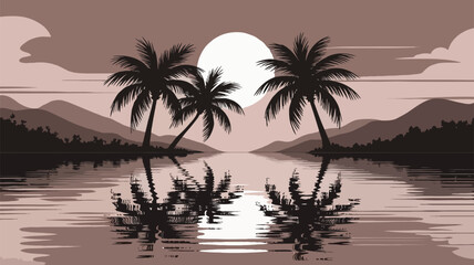 Obraz premium palm trees on the beach