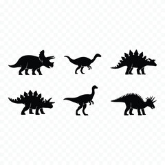 Obraz premium Six dinosaur silhouettes set illustration silhouette
