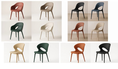 Collection of Modern Plastic Chairs in Various Colors for Home and Office Interiors