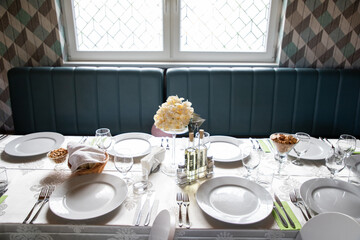 restaurant table for festive gathering
