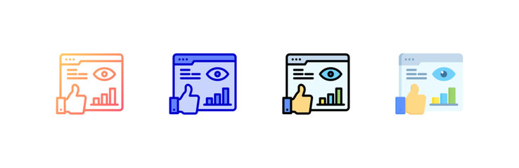 Fototapeta premium Impression Rate icon set multiple style collection