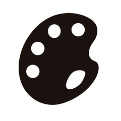 Fototapeta premium Artistic Palette Silhouette Vector, paint palette icon, paint palette silhouette