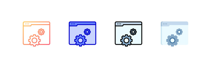 Web Optimization icon set multiple style collection