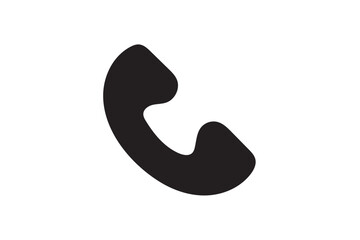 Naklejka premium Telephone icon silhouette on white background. 