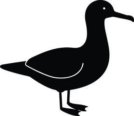 Albatross Bird silhouette vector art illustration and minimal black and white design
