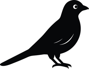 Common Nighthawk silhouette vector art illustration and minimal black and white design