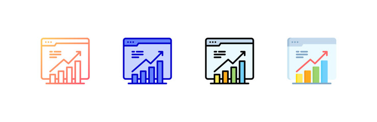 Growth icon set multiple style collection