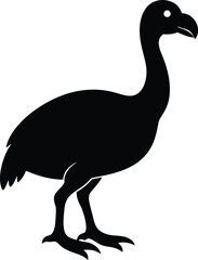Dodo Extinct silhouette vector art illustration and minimal black and white design