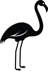 Obraz premium Flamingo Bird silhouette vector art illustration and minimal black and white design