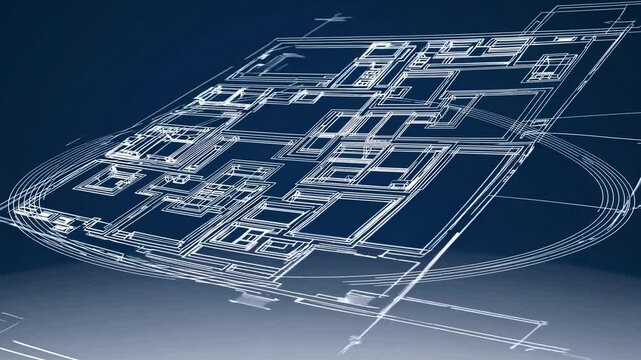 Blueprint Design: A detailed blueprint design, illustrating architectural and structural elements. A visual representation of a structure's layout and dimensions in an engaging architectural form.