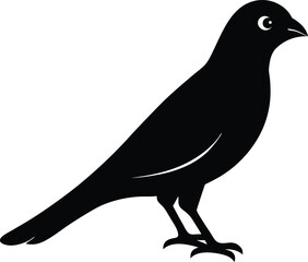 Sparrowhawk silhouette vector art illustration and minimal black and white design